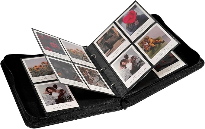 Large Polaroid Photo Album Binder, 240 Pockets. Daisy | Fits Polaroid i-Type, 600, SX-70 and Instax Wide 3.5x4.25 films. Acid-free pages protect photos for long-term storage. - Image 5