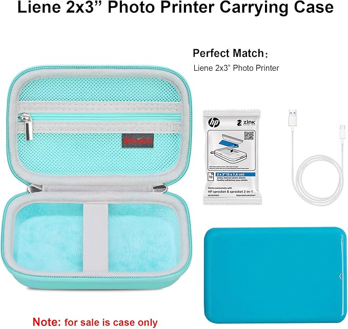 Elonbo Camera Carrying Case for KODAK Step Instant Smartphone Photo Printer | KODAK Step Portable Mini Color Wireless Mobile Printer Hard Travel Bag, Instant Color Picture Printer Storage Holder, Green - Image 2