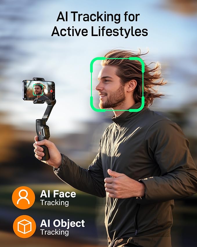 hohem iSteady X3 SE Plus 3-Axis Gimbal Stabilizer for iPhone & Android | Detachable Remote, iSteady 8.0 Anti-Shake, 8" Extension Rod, Foldable 0.85lb Design, Hohem Joy App, 11H Battery - Image 5