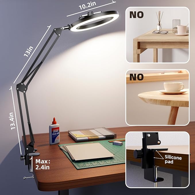 Upgrade 18W Ring Light Overhead Camera Phone Mount for Desk with Adapter, LED Selfie Light with Stand and Phone Holder, Desk Tripod for Video Recording, YouTube, TikTok, Live Stream, Painting - Image 8