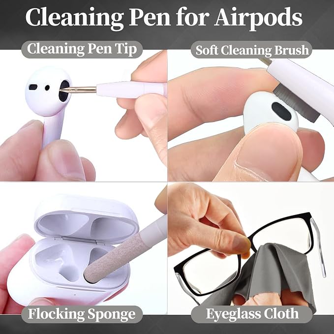 Laptop PC Gaming Keyboard Cleaning Kit Accessories for iPhone iPad MacBook Pro, Hatstart 11 in 1 Electronics Computer Phone Screen Cleaner Spray, Earbud Cleans Pen for Airpod, Tech Desk Gifts for Men - Image 4