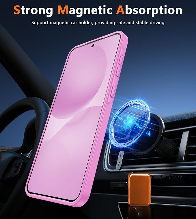 FNTCASE for Galaxy A36 5G Phone Case, Fit for Magsafe, Screen Protector | Translucent Matte Magnetic Back, 14FT Military Grade Drop Protection, Shockproof Protective Phone Cover, Pink - Image 4