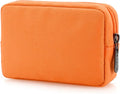 E-Tree Cute Small Makeup Bag,Cosmetic Toiletry Make up Skin Care Little Items Pouch for Purse,Zipper Mini Tech Charger Cable Electronic Organizer Case,Travel Accessories for Women Men Teen,Orange by E-Tree