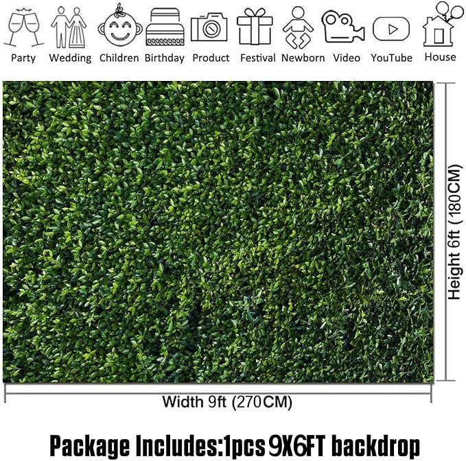 Nature Spring 3D Green Leaves Theme Photo Background Wedding Birthday Party Newborn Baby Shower Photography Backdrops Zoo Decor Shoot Props Bannner (9X6 FT) - Image 5