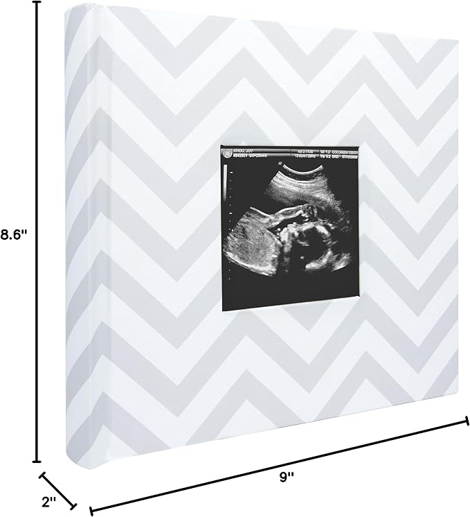 Pearhead Baby Photo Album for Baby Girl or Baby Boy, Gender-Neutral, Baby Memory Book Keepsake, Baby Shower, New and Expecting Parents, Gray Chevron - Image 7