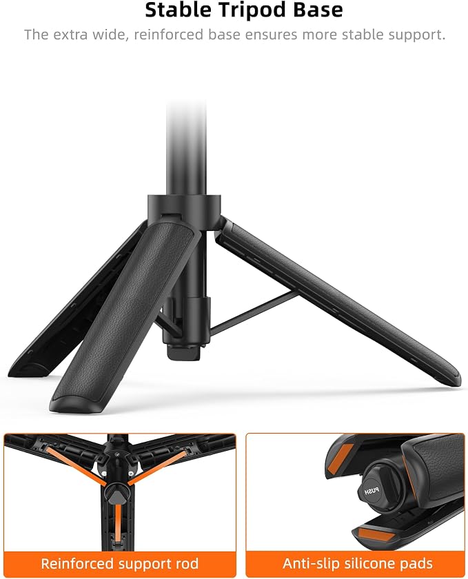 21" Osmo Action Selfie-Stick Tripod for DJI Action 5 Pro/4/3,Osmo 360, Portable Travel Vlogging Stand, 2-in-1 Handle Grip w Mini Extension Rod & 360° Ball Head, Accessories for Video Recording - Image 7