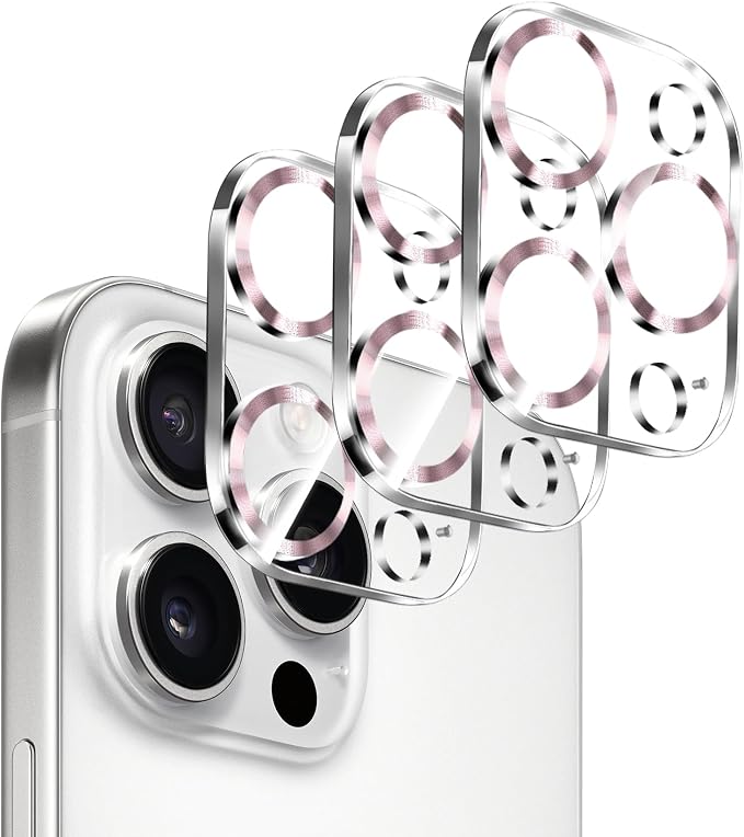 Dengduoduo 3 Pack Camera Lens Protector for iPhone 16 Pro 6.3 inch and 16 Pro Max 6.9 inch, Tempered Glass, Ultra HD, 9H Hardness, Anti-Scratch, Case Friendly [No Affect on Night Shots] by Dengduoduo