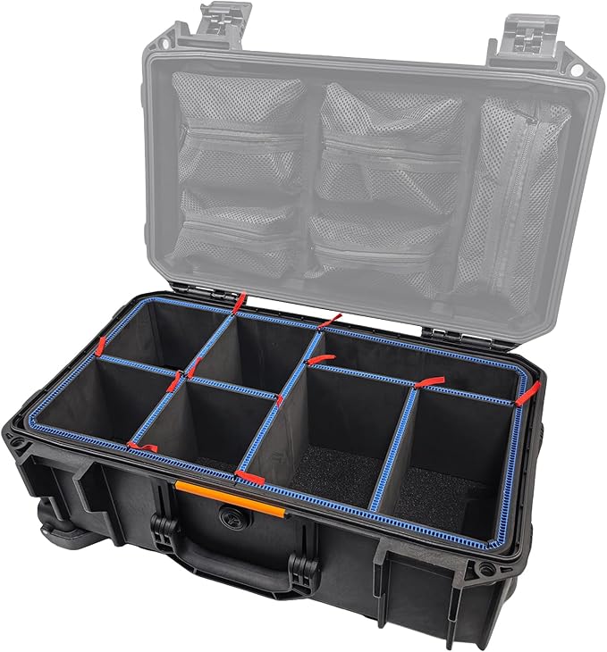 LAFENLIN DIY Divider System for Pelican V525 Case, U-Clips & Red Tabs | Professional Divider with U-clips & Red Pull Tabs, Utility Knife.Customizable for Tools,Cameras,Medical,Tactical Gear-NO CASE by LAFENLIN-HardCaseLock