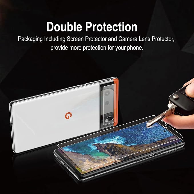 AACL 2-Pack for Google Pixel 6 Screen Protector Tempered Glass [6.4"] | with 2-Pack Camera Lens Protectors, HD Clear, Fingerprint Unlock, Case-Friendly, Anti-Scratch [9H Tempered Glass] - Image 6