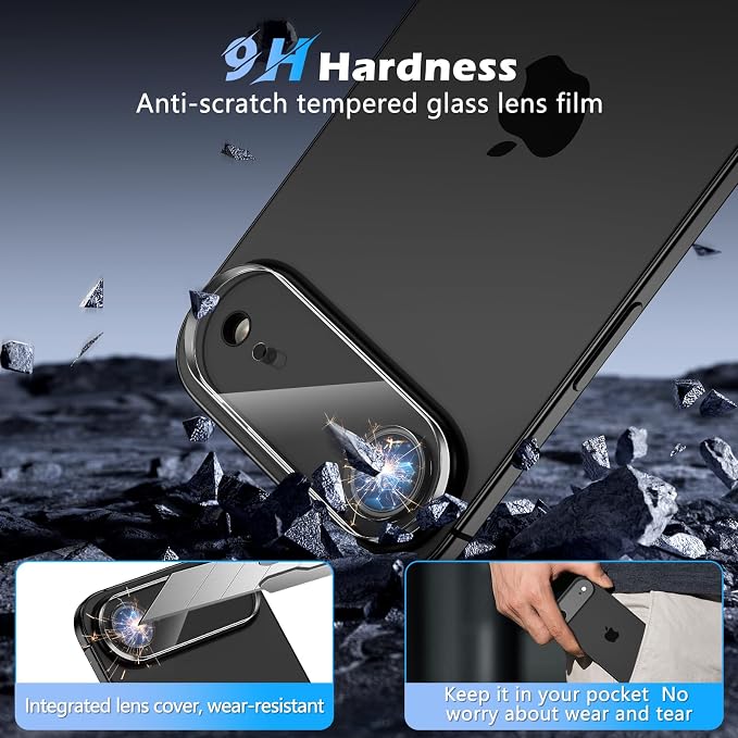 imluckies 3 Pack for iPhone 17 Air 6.5" Camera Lens Protector, HD Clear Tempered Glass Camera Accessories, 9H Hardness Anti-Scratch Screen Cover, Case Friendly[Not Affect Night Shots] - Image 4