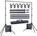 LINCO Lincostore Backdrop Stand Kit 10x7ft for Photography | Adjustable back drop holder frame with clamps, sand bags, carry bag for party, event decoration, wedding & photo studio by LINCO