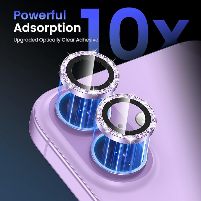 Tensea for iPhone 17 Camera Lens Protector Bling, Camera Screen Cover | Camera Screen Protector, Metal Individual Ring with 9H Tempered Glass for iPhone17, HD Clear, Easy Install, Full Protection - Image 4