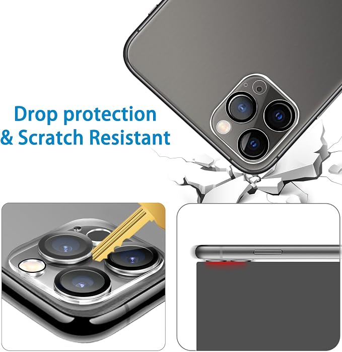 Dengduoduo 3 Pack Tempered Glass Camera Lens Protector for iPhone 11 Pro 5.8" & iPhone 11 Pro Max 6.5", Ultra HD, 9H Hardness, Anti-Scratch, Case Friendly, Easy to Install [No Affect on Night Shots] - Image 5