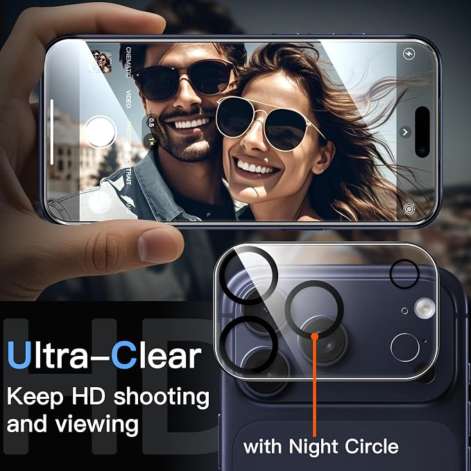 JETech Screen Protector for iPhone 17 Pro, 2+2 Pack | with Camera Lens Protector, HD Clear Tempered Glass, Anti-Scratch Protection, Easy Installation Tool - Image 5