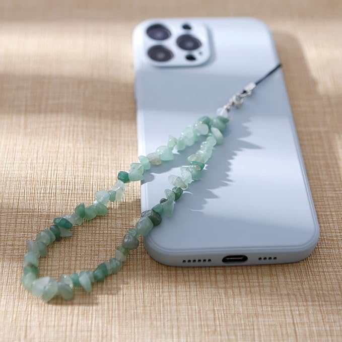 Phone Charms Chain Strap CellPhone Lanyard Wrist Strap Natural Gem Stone Charms for Phone Women Girls(4) - Image 2