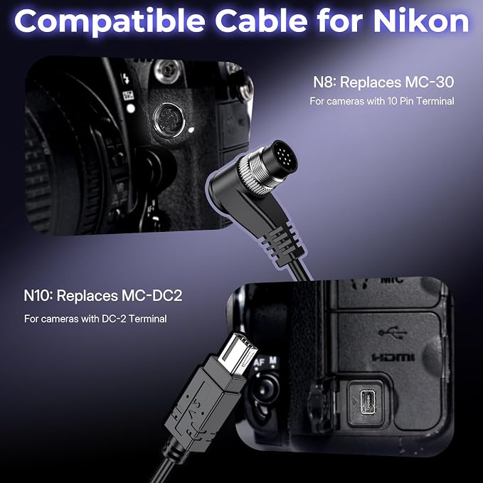 for Nikon Camera Rechargeable Wireless Intervalometer Shutter Release | Time-Lapse & Bulb Exposure Interval Timer Remote Control with OLED Display for Nikon Z8/Z6 III/D7500/D850/Z5/Z6/Z6II/Z9/P1100 - Image 7