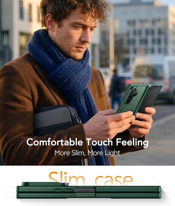 FNTCASE for Samsung Galaxy Z Fold 7 Case, Hinge Protection, Fit for Magsafe | with Screen Protector, Translucent Matte Magnetic Back, 18FT Military Grade Drop Proof, Protective Phone Cover, Green - Image 7