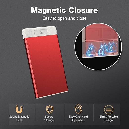 HEIYING Switch Game Case with 40 Precise Slots for Switch 2 / Micro SD Card | Portable Game Card Case, Metal Shell with Soft Silicone Lining, Precise Slots, Magnetic Closure for Easy Storage & Access - Image 3