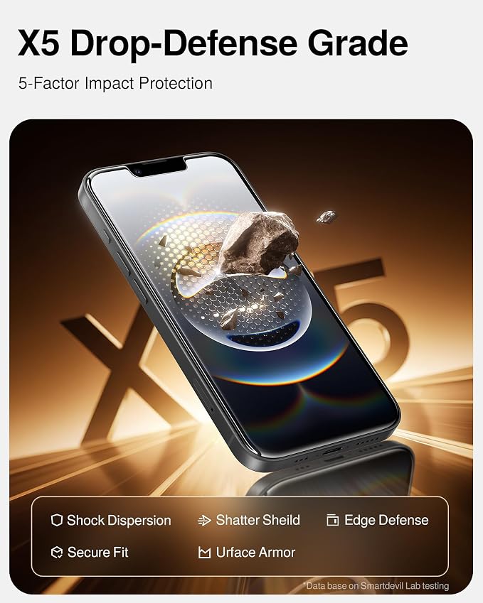 SMARTDEVIL 2 Pack for iPhone 16e/14/13Pro/13 Screen Protector | Tempered Glass, SmartPull Box Bubble-Free Instant Install Applicator, 9H Military-Grade Protection, Case-Friendly - Image 5