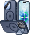 VOFATA [Upgraded Full Camera Protection] for iPhone 17 Case with Camera Cover Stand [Fit for MagSafe][10FT Mil-Grade Protection] Translucent Magnetic iPhone 17 Phone Case, Blue by VOFATA