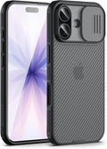 Nillkin for iPhone 17 Case with Slide Camera Cover & Thin Slim Fit | Shockproof Protective | Protector Privacy | Phone Case Camera Lens Protector, Transparent Black by Nillkin