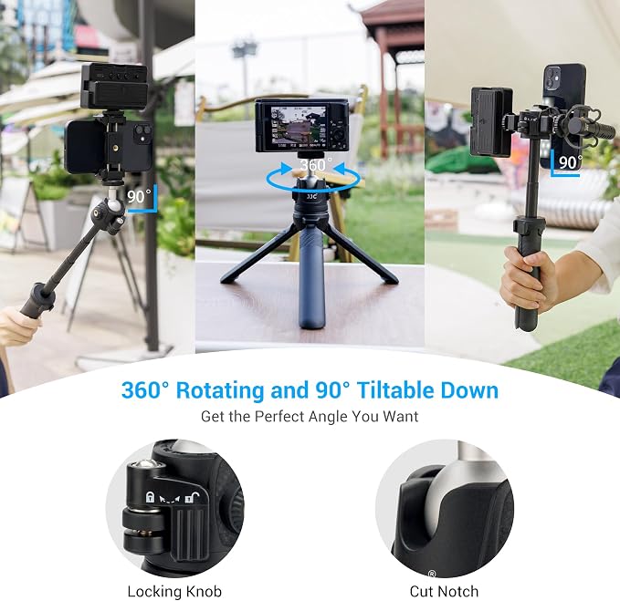 JJC Extendable Mini Tripod & Selfie Stick for Sony ZV1F ZV1 ZVE10 RX100 VII | for Sony ZV-E10 II ZV-1F ZV-1 II A6100 A6400, Canon PowerShot V1 SX740 HS G7X Mark III II EOS R100 R50 R10 & More - Image 4