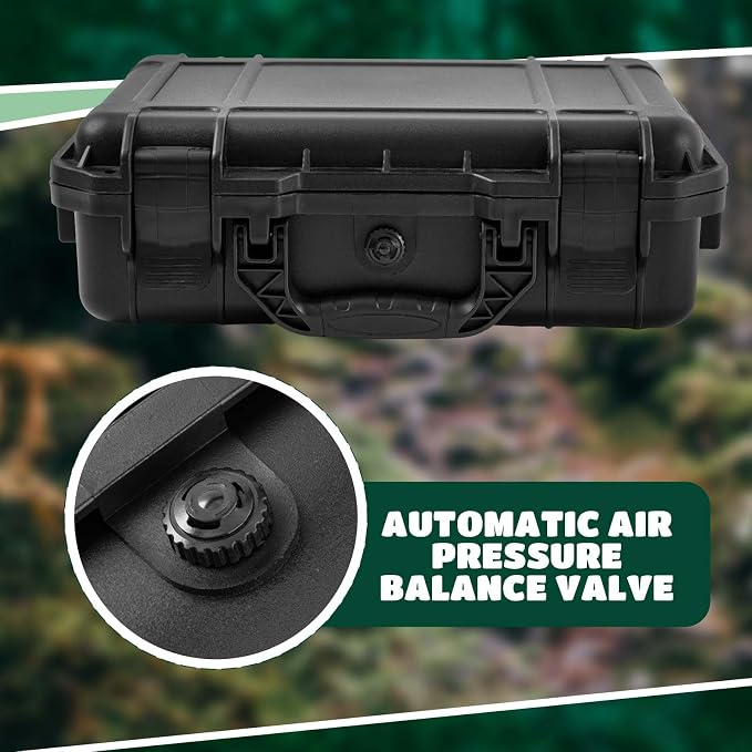 Relaxweex 1 Pcs Waterproof Hard Case with DIY Customizable Foam Insert Portable Protective Case with Knife for Camera Drones Equipments Tools Test Instruments(Black,16.3 x 12.4 x 6.5 Inch) - Image 4