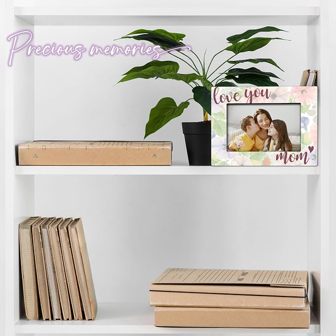 Love You Mom Picture Frame For 4 X 6 Photo With Back Bracket, Rustic Printing Picture Frame For Mom, Desktop Display,Mother Birthday Gifts Mother's Day Decor, Heart-Warming Gifts -D01 - Image 6