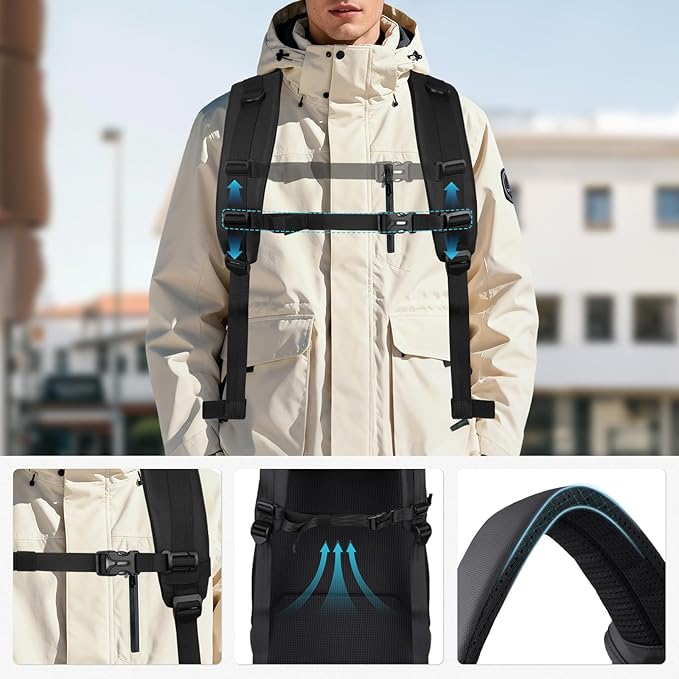 MOSISO Camera Backpack, DSLR/SLR/Mirrorless Camera Bag with Top Flap Pocket | Photography Backpack with 15-16 inch Laptop Compartment&Tripod Holder&Rain Cover Compatible with Canon/Nikon/Sony, Black - Image 6