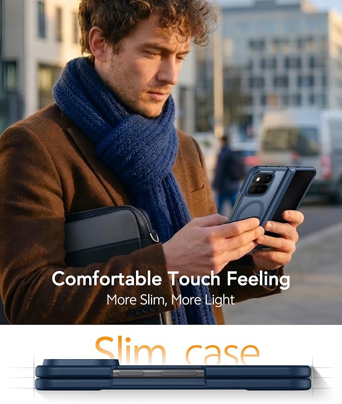FNTCASE for Google Pixel 11 Pro Fold Case, Hinge Protection, Translucent | Fit for Magsafe, 18FT Military Grade Drop Proof, Protective Tough Phone Cover, Anti Slip, Matte, Blue - Image 7