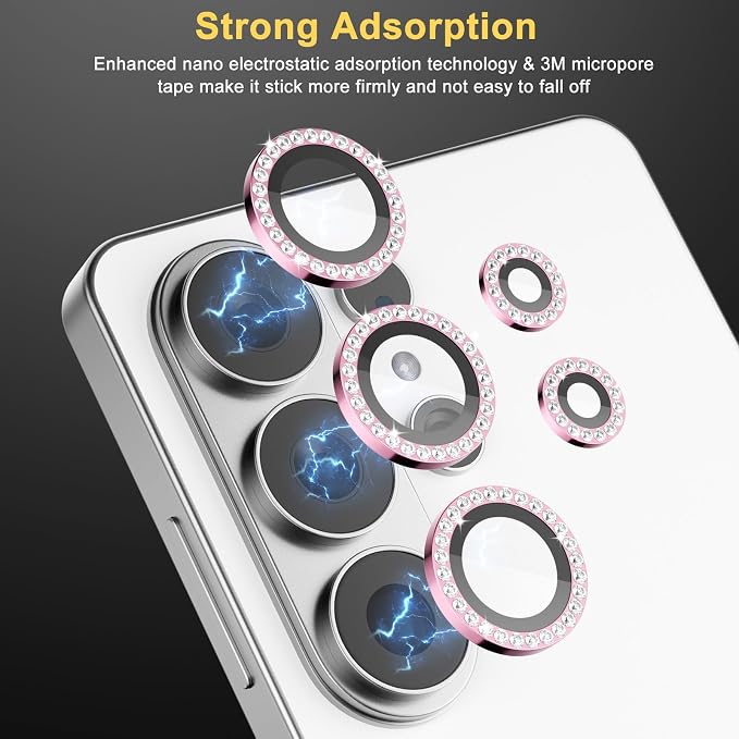 Camera Lens Protector for Samsung Galaxy S26 Ultra, Diamond Pink | Tempered Glass, Auto-align Tray, Easy Installation, Case Friendly, Anti-Scratch, HD Clear, Ultra Slim - Image 4