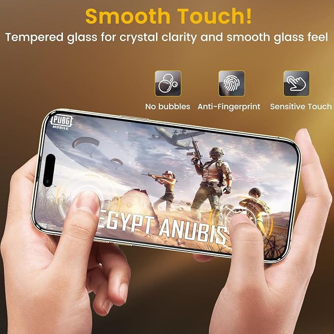 Romkasi 3 Pack Privacy Screen Protector for iPhone 17 Air 6.5 Inch with 3 Pack Camera Lens Protector, Anti Spy Tempered Glass Film, Anti-Scratch, Touch Sensitive, Case Friendly - Image 7