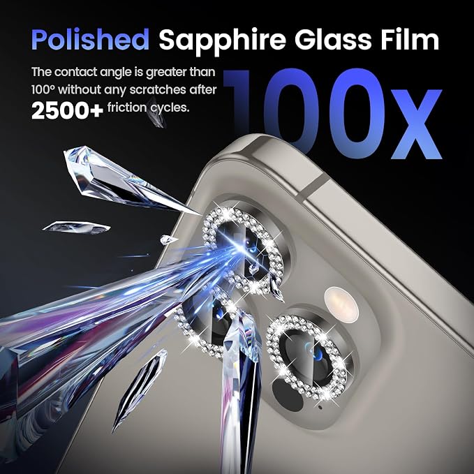 Tensea Camera Lens Protector Compatible for iPhone 17 Pro Max/17 Pro/15 Pro Max/15 Pro/16 Pro Max/16 Pro/14 Pro Max/14 Pro, Metal Tempered Glass Cover Camera Screen Protector Accessories,Case Friendly - Image 6