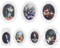 7pcs Mini Picture Frame,Small Vintage Picture Frame 1/12 Scale Accessory | White Oval, with 7 Pictures, Antique Tiny Photo Frame, for DéCor, Tabletop Wall Mount, Display by Yolev