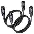 Cable Matters 2-Pack Premium XLR to XLR Cable, Microphone Cable, M-F, 3ft | Mic Cable, Male to Female, 21 AWG Oxygen-Free Copper (OFC), Black by CableMatters