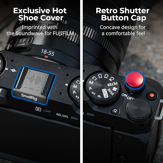 SmallRig Retro Cage for FUJIFILM X-M5, Built-in Wooden Handgrip and Quick Release Plate for Arca, Included Windshield/Hot Shoe Cover/Shutter Release Button - 4892 - Image 6