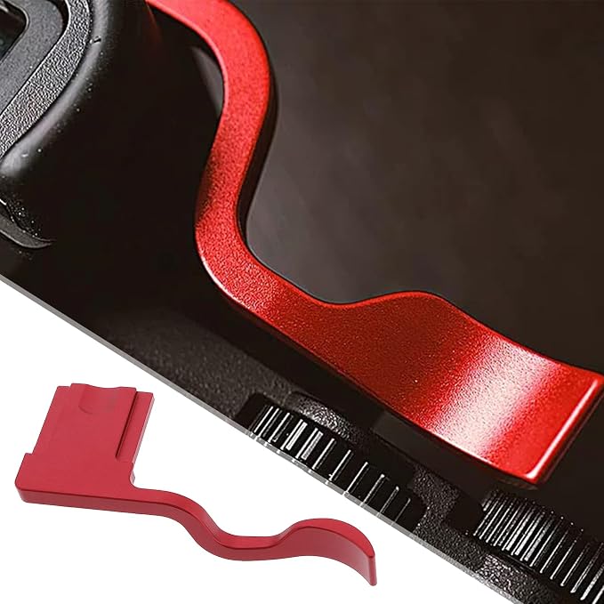 Camera Hot Shoe Thumb Up Rest Hand Grip with Concave Shutter Release Button Compatible with Fujifilm XT50 XT5 XT4 XT3 XT30 XT2 XT20 XT10 Digital Camera, Red - Image 3