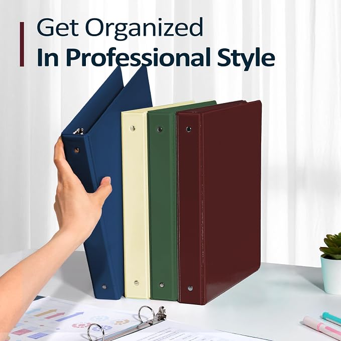 BinderX 3 Ring Binder 1.5 Inch, 1.5" Clear View Binder, Navy Blue, Letter | Extra Durable, PVC-Free, Customizable, Interior Pockets, 325-Sheet Capacity, Eco-Friendly, Reinforced Hinge, School, Office - Image 7