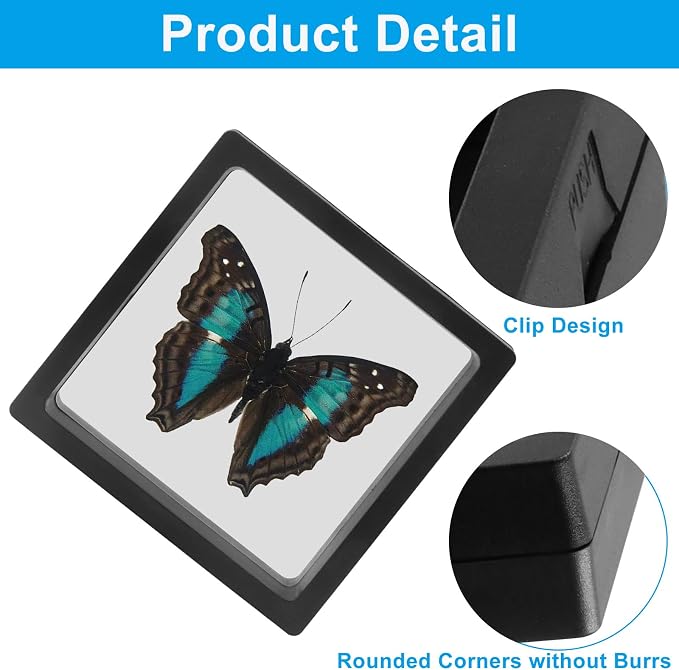 20Pcs 3D Floating Display Case, 4.3x4.3Inch | Clear Film, Jewelry Storage Box, For Coin Fossils Rocks/Collectors, 3D Floating Coin Display Stand - Image 4