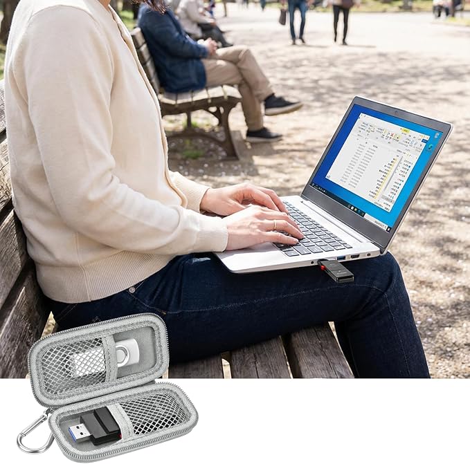 USB Flash Drive Case for SanDisk for Samsung, for SD/SDXC/SDHC Memory Cards | for Buffalo External 1.0TB Portable SSD, Mini Electronic Accessories Organizer, Office/Travel Use, Thumb Drive Bag Only - Image 9