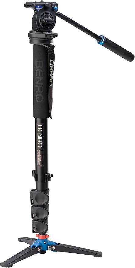 Benro Aluminum 3-Series Flip-Lock Video Monopod Kit w/ 3-Foot Articulating Base and S2 Video Head (A38FDS2) by Benro