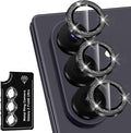 for Samsung Galaxy Z Fold 8 Ultra Camera Lens Protector, Individual Metal Ring Tempered Glass Lens Cover, [Strong Adsorption] Scratch Resistant Ultra-Thin HD Clear Lens Cover, 1 Set-Black Sparkly by Btscase