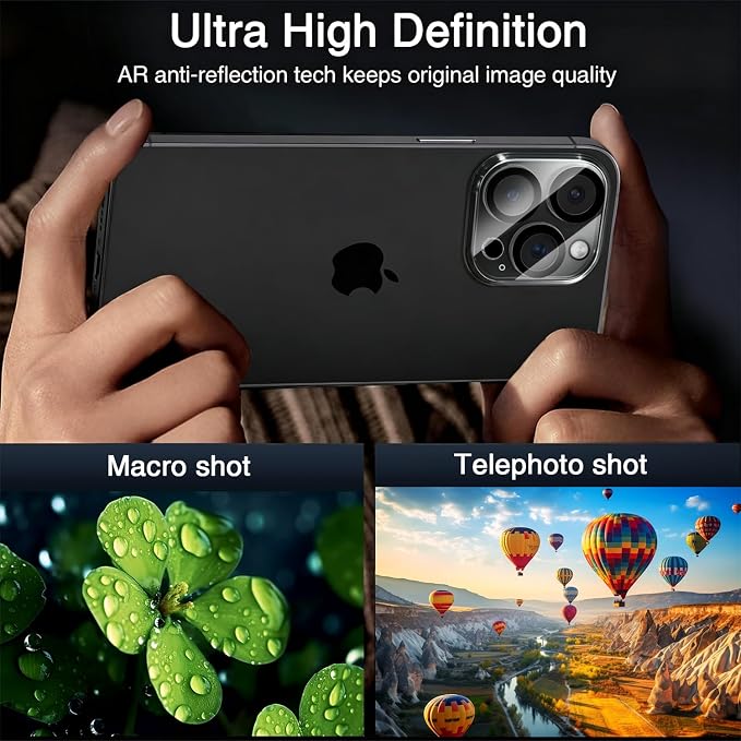 Wiaocit Camera Lens Protector for iPhone 15 Pro/iPhone 15 Pro Max | 3 Pack, 9H Tempered Glass , Ultra HD, Anti-Scratch, Case Friendly - Image 4