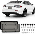 License Plate Camera Blocker, Transparent License Plate Cover Paired with A Silicone Licenses Plates Frame, Easy to Install, Suitable for Front and Rear Licenses Plates (Grey-B) by Unknown