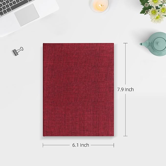 Mublalbum 2 Pack Small 5x7 Photo Album, 52 Pockets, Linen Cover,Red | Linen Cover, Portable Mini Picture Book, Holds 52 Vertical Pockets for Artwork Postcards, Picture Storage - Image 2