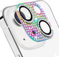 for iPhone 14 and iPhone 14 Plus Camera Lens Protector, Bling 3D Rhinestone Sparkle Diamond 9H Tempered Glass Camera Cover Anti Scratch Shockproof Lens Screen Full Protective Cover, Colorful by Hsefo