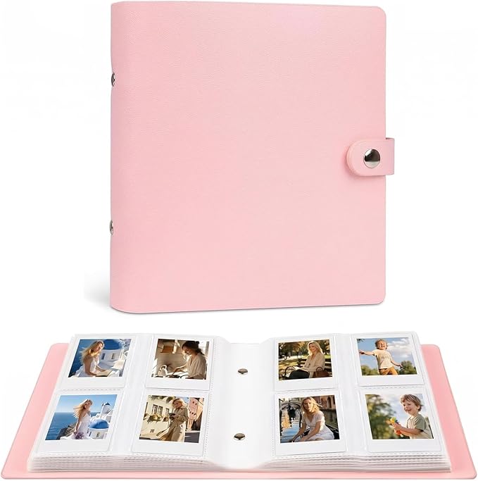 Ruibytree 320 Pockets Album for Instax Mini & Polaroid 2x3" Pictures, Pink | Gift-Ready Packaging, PU Leather Cover, Acid-Free Pages, Side-Loading Clear Pockets, Durable Binding, Easy Photo Viewing by 2x3PhotoAlbum4x6PhotoAlbum35x425PhotoAlbumGoPhotoAlbum85x11VinylStickerPaper