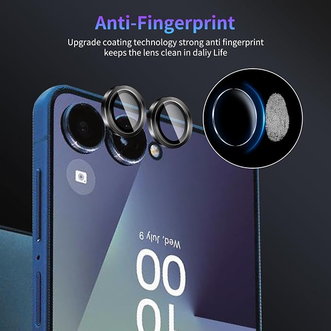 Camera Lens Protector for Samsung Galaxy Z Flip 7,1 Pack | Tempered Metal Glass Camera Cover Film,HD Clear,Anti-Scratch Lens Screen Protector Film,Case Friendly,Black Titanium - Image 6