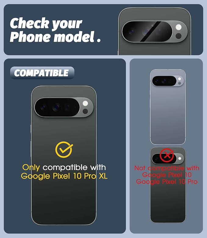 Orzero (3 Pack Camera Lens Protector Compatible for Google Pixel 10 Pro XL (Not for Pro Model), Protector de Cámera Case Friendly Tempered Glass 9H High Definition Microphone Cutout Anti-Scratch - Image 2