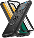Gritup for Samsung Galaxy A13 5G Case with 2PCS Screen Protector, Build in 360° Rotating Ring Kickstand, Military Grade Protective Cover for A13 5G Phone, Black by Gritup